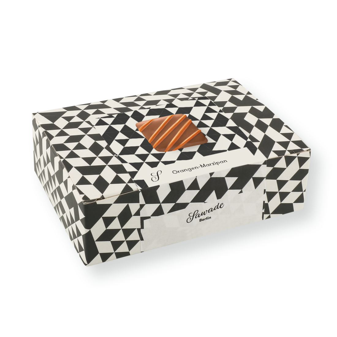 Produktbild: Faltschachtel Orangen-Marzipan