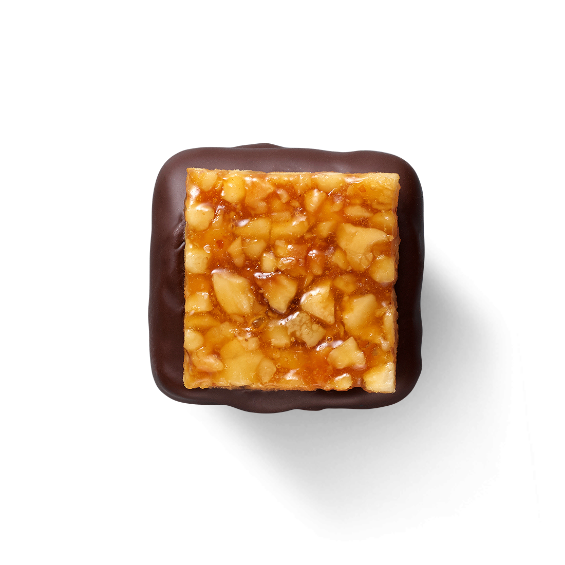 Marzipankrokant in Zartbitterschokolade Produktbild: Marzipan-Krokant Praline