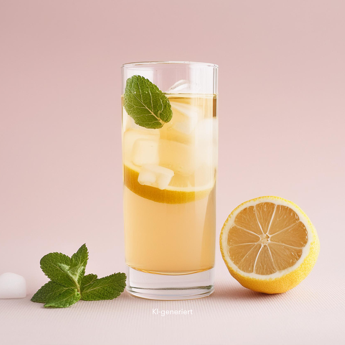 Stimmungsbild: Ingwer-Limonade mit Zitrone und frischer Pfefferminze
