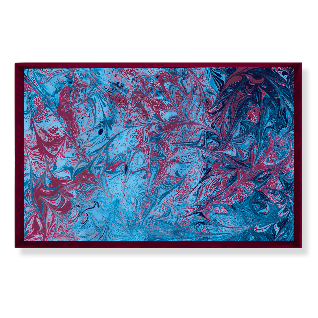 Produktbild: Große Samtschachtel, Innenansicht vom Deckel mit mehrfarbige Marmormuster Produktbild: Große Samtschachtel, Innenansicht vom Deckel mit mehrfarbige Marmormuster