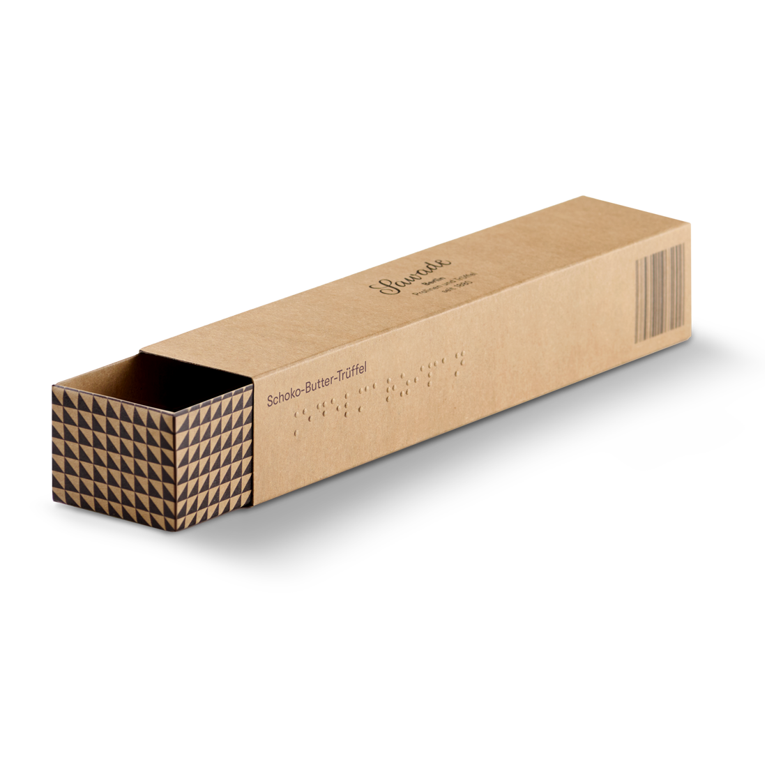 Produktbild: Pralinenstange Schoko-Butter-Trüffel Ansicht von der Seite Produktbild: Pralinenstange Schoko-Butter-Trüffel Ansicht von der Seite