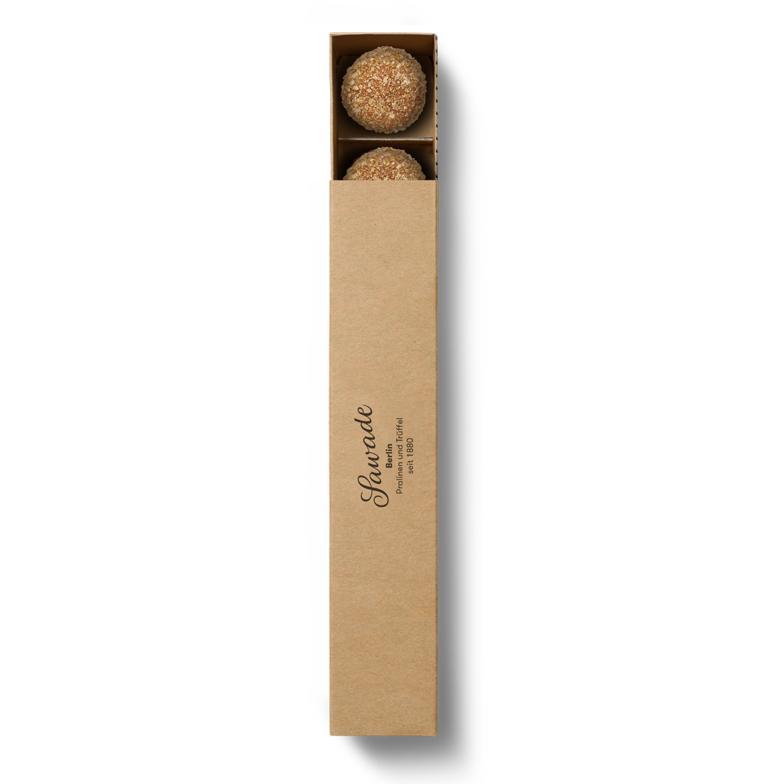 Produktbild: Pralinenstange Cognac-Sahne-Trüffel Vollmilch Ansicht von oben Produktbild: Pralinenstange Cognac-Sahne-Trüffel Vollmilch Ansicht von oben