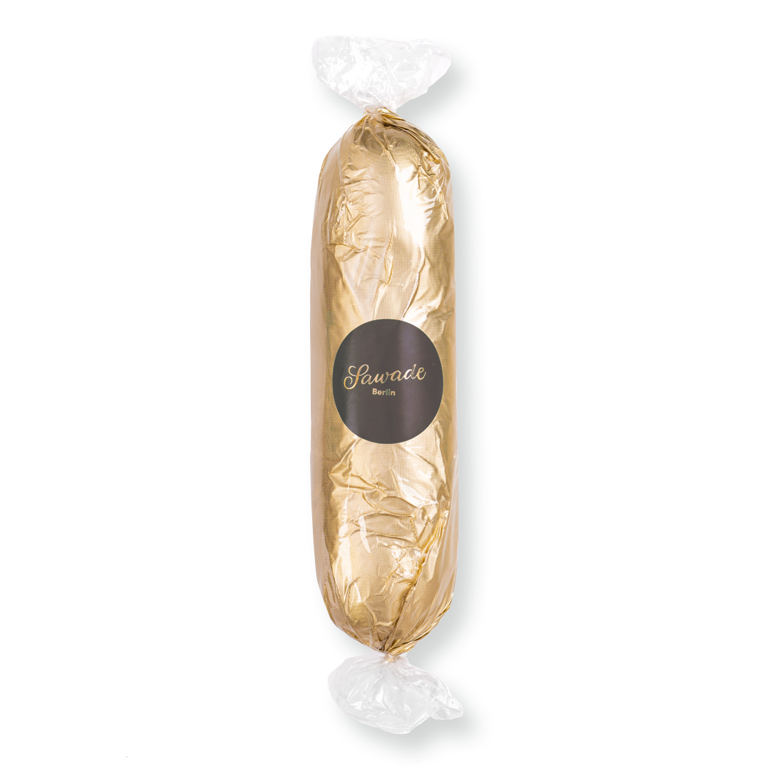 Edelmarzipan Brot in Goldfolie verpackt