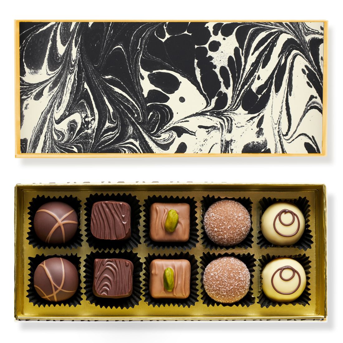 Pralinenschachtel Ginster Ginster 120g offene Schachtel