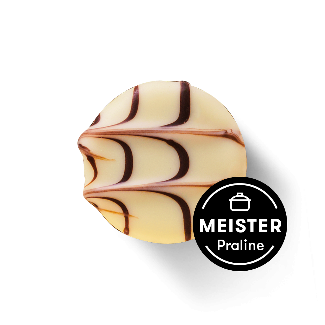 Rum-Trauben-Trüffel in weißer Schokolade Produktbild: Karamell Rumtraube Meisterpraline