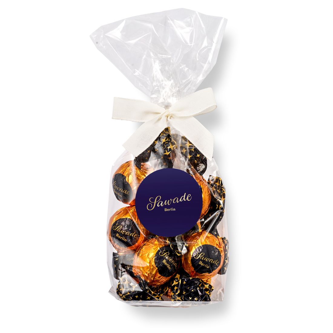Produktbild: Orange-Karamell Kugel in Zartbitterschokolade im Beutel