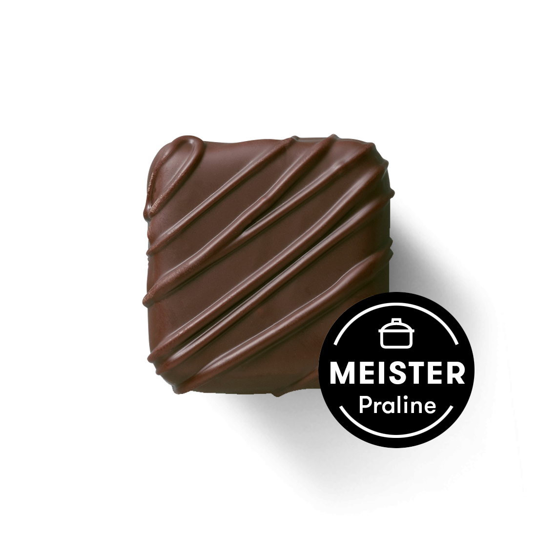 Trüffelkrokant in Zartbitterschokolade Produktbild: Trüffelkrokant Meisterpraline