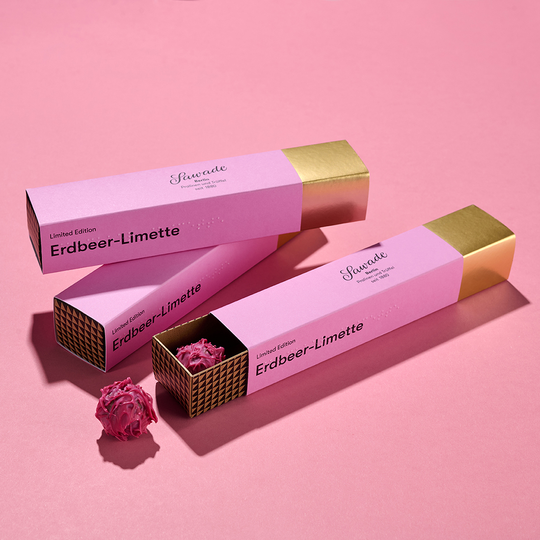 Pralinenstangen Erdbeer-Limetten Trüffel