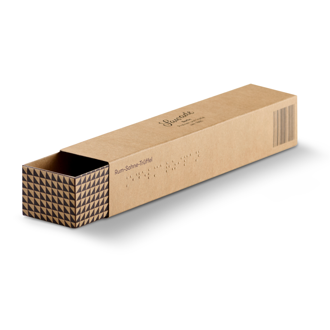 Produktbild: Pralinenstange Rum-Sahne-Trüffel Ansicht von der Seite Produktbild: Pralinenstange Rum-Sahne-Trüffel Ansicht von der Seite