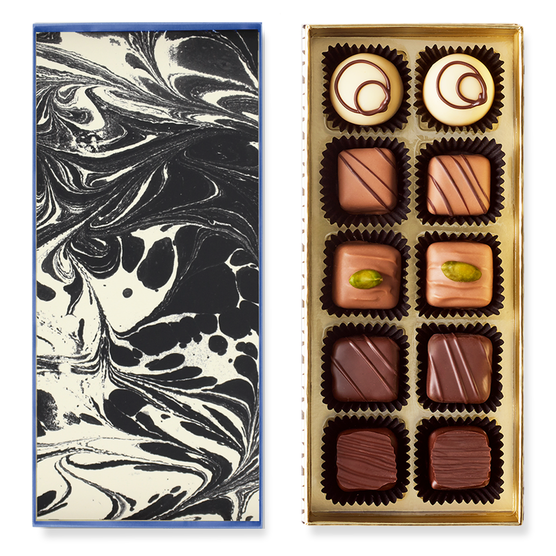 Pralinenschachtel Osterhase mit Rückseite Deckel und Inhalt