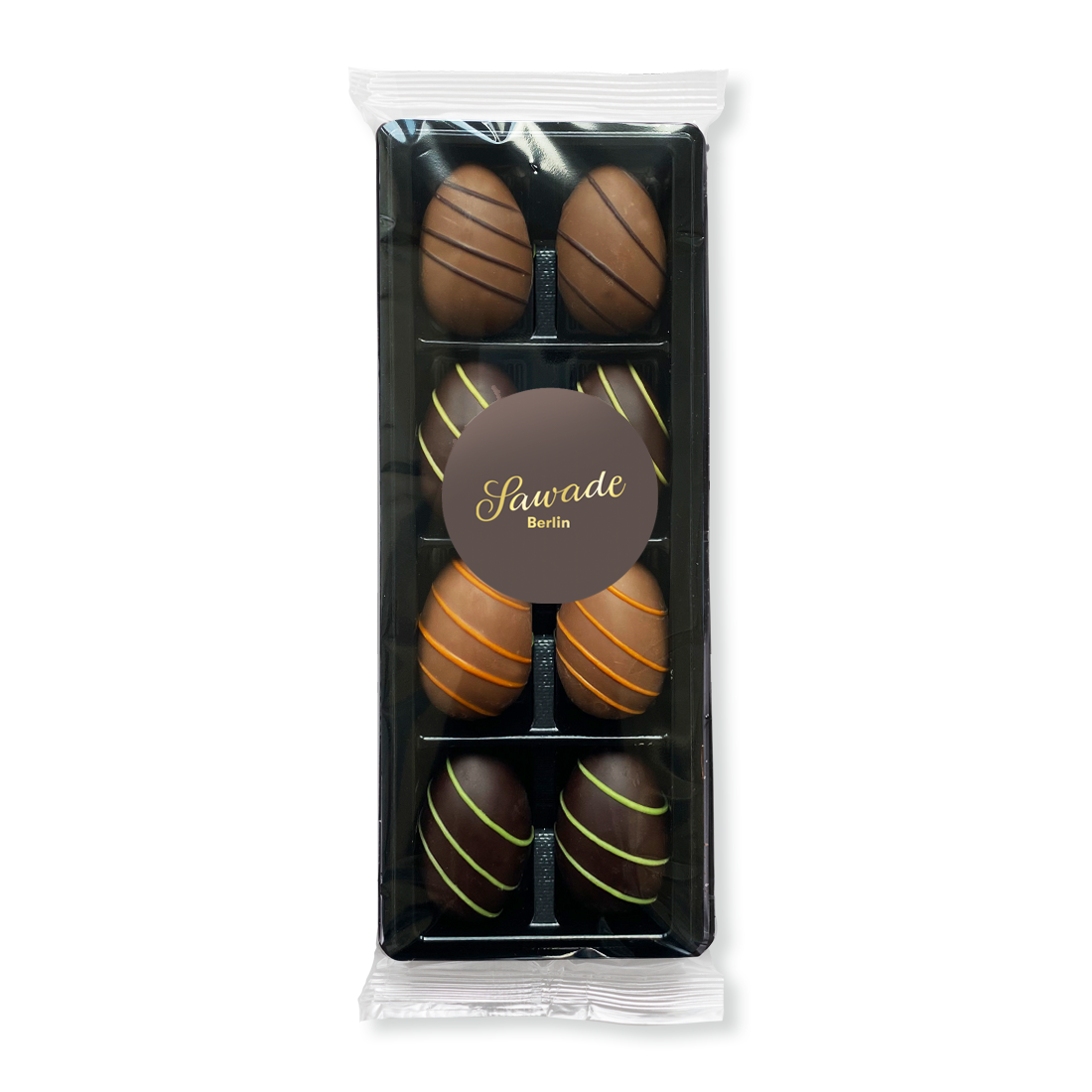 Aromatische Edelmarzipan Eier Auslese, 8 St. Produktbild: Edelmarzipan 4 Sorten Eier Auslese Bister graue Siegelmarke