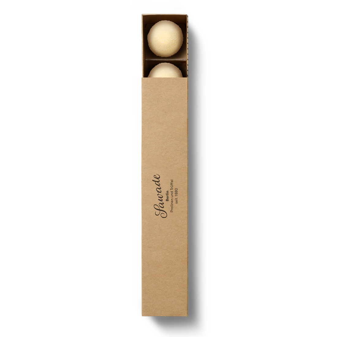 Produktbild: Pralinenstange Marc de Champagne Trüffel gezuckert Ansicht von oben Produktbild: Pralinenstange Marc de Champagne Trüffel gezuckert Ansicht von oben