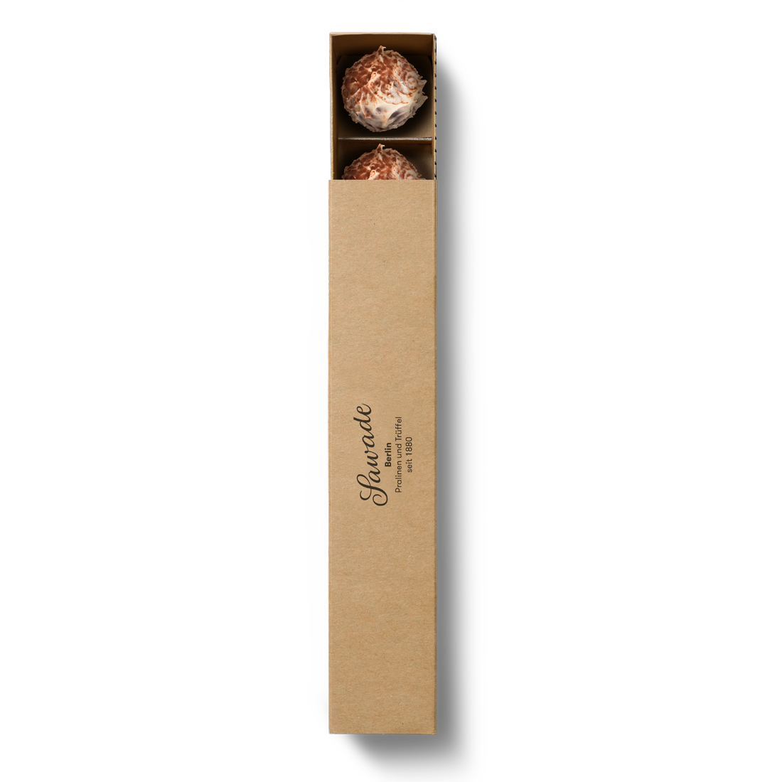 Produktbild: Pralinenstange Tiramisu-Trüffel Ansicht von oben Produktbild: Pralinenstange Tiramisu-Trüffel Ansicht von oben