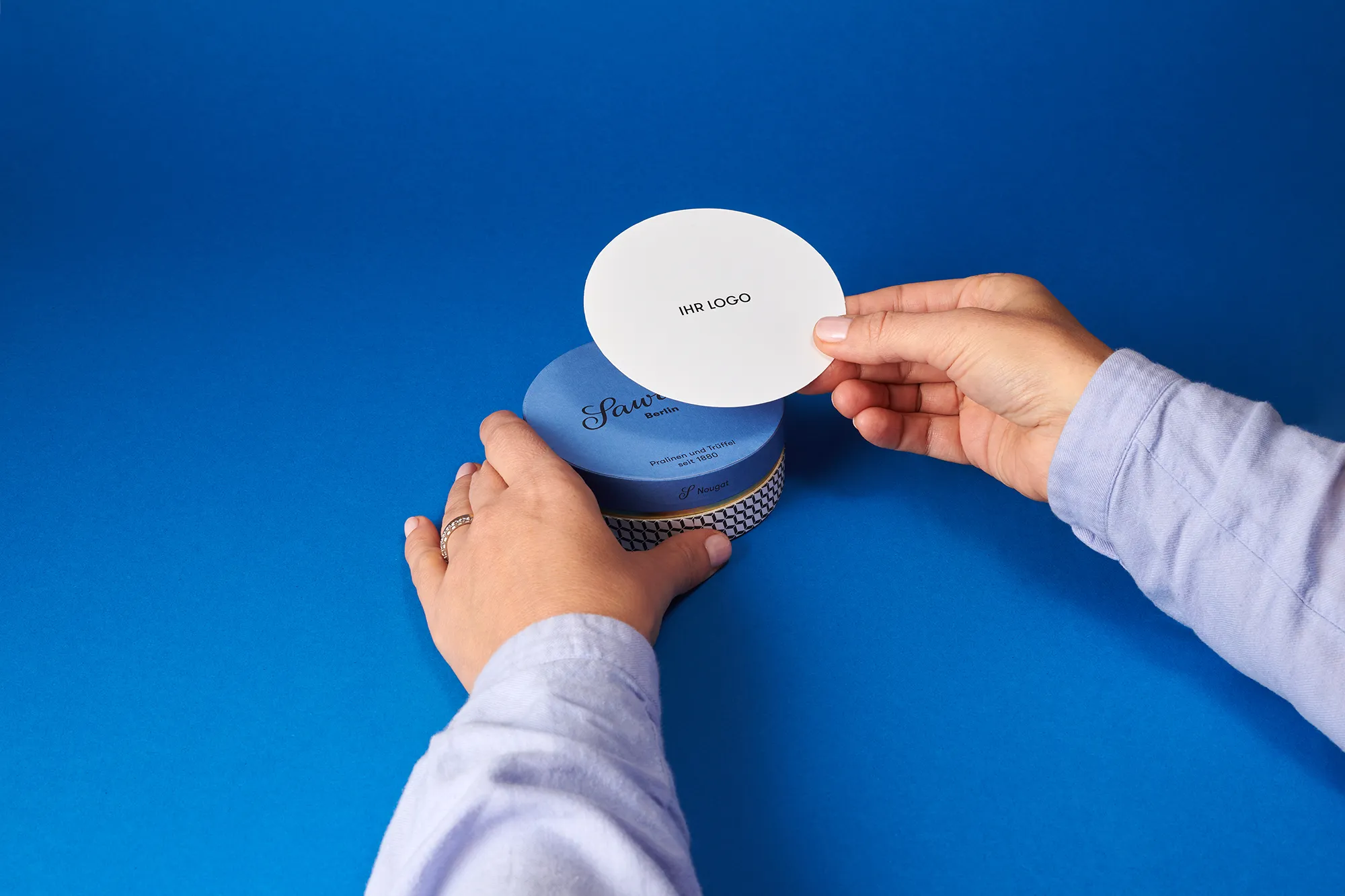 Sawade Runddose mit individualisiertem Aufleger