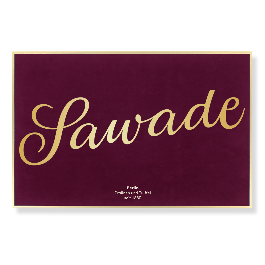 Produktbild: Große Samtschachtel mit goldenem Sawade Schriftzug, Außenansicht von oben Produktbild: Große Samtschachtel mit goldenem Sawade Schriftzug, Außenansicht von oben